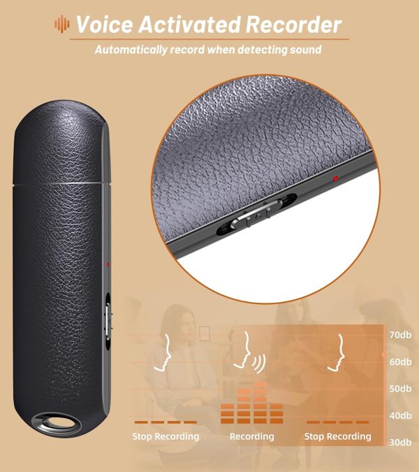 32GB Digital Voice Activated Recorder - 2240Hours USB Voice Recorder for Lectures Meetings Rechargeable Recorder Easy to Use - Image 2