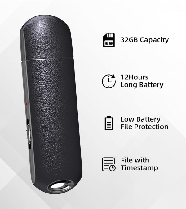 32GB Digital Voice Activated Recorder - 2240Hours USB Voice Recorder for Lectures Meetings Rechargeable Recorder Easy to Use - Image 4
