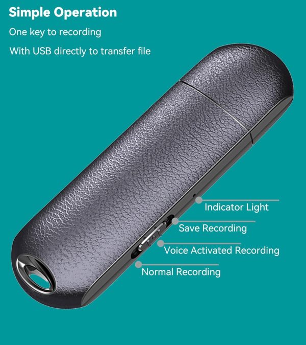 32GB Digital Voice Activated Recorder - 2240Hours USB Voice Recorder for Lectures Meetings Rechargeable Recorder Easy to Use - Image 9