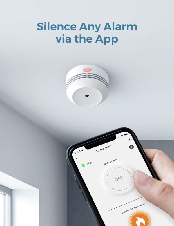 AEGISLINK Wi-Fi Smoke Detector, Wireless Smart Fire Smoke Alarm with App Control, Replaceable Lithium Battery, Auto Self-Check Function, S-WF240, 1-Pack - Image 6