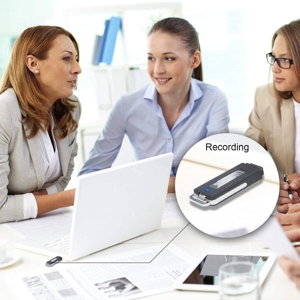 Digital Voice Audio Recorder 8GB USB Flash Drive,Sound Recording Device for Lectures,Portable Digital Voice Recorder,Dictaphone,Compatible with Windows and for Mac,Android OTG Recorder(Black) - Image 6