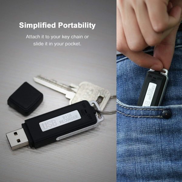 Digital Voice Audio Recorder 8GB USB Flash Drive,Sound Recording Device for Lectures,Portable Digital Voice Recorder,Dictaphone,Compatible with Windows and for Mac,Android OTG Recorder(Black) - Image 7