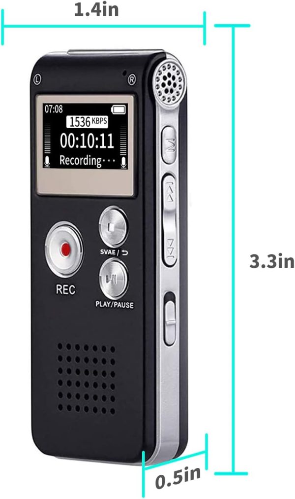 Digital Voice Recorder, 64GB USB Recording Device with 750 Hrs Recording Capacity,Digital Audio Recorder Perfect Capture Every Word for Lecture Interview Meeting Class etc - Image 8