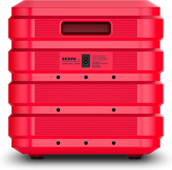 ION Game Day Lights Portable Bluetooth Party Speaker with Karaoke Microphone Lights and Radio for Birthday, Pool Party, BBQ – Powerful, 50W (Red) - Image 4