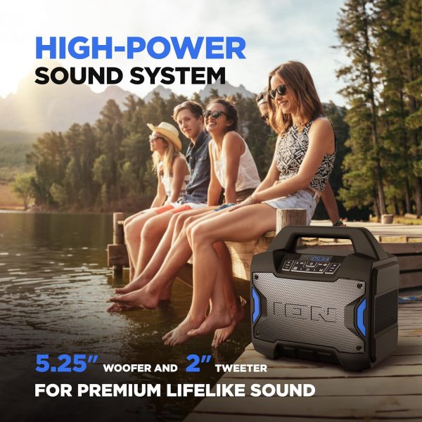 ION Tailgater Boom - Outdoor Portable Bluetooth Speaker with Mic in, FM Radio, USB Port, Battery, IPX5 Water-Resistant, Wireless Stereo-Link, App, 60W - Image 3