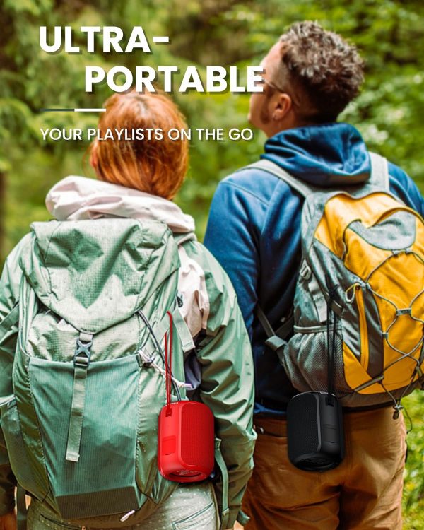 NOTABRICK Bluetooth Speakers, 15W Portable Speakers Bluetooth Wireless V5.0 with Stereo Sound, Active Extra Bass, IPX6 Waterproof Shower Speaker, Double Pairing, for Party, Home Theater, Game Theater - Image 5