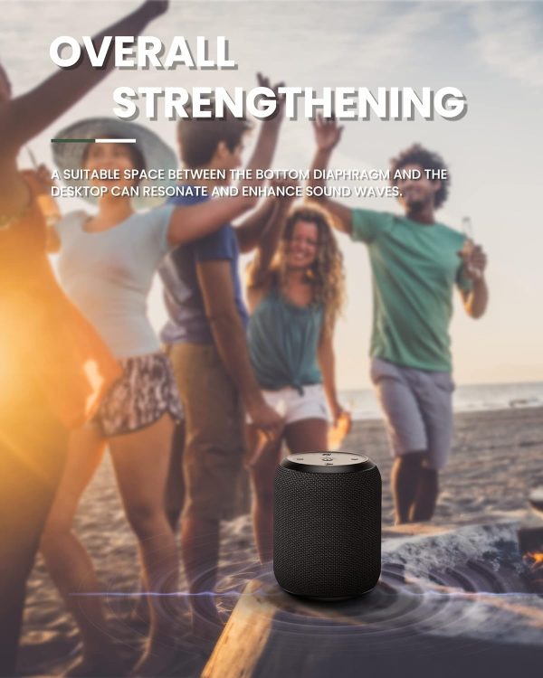 NOTABRICK Bluetooth Speakers, 15W Portable Speakers Bluetooth Wireless V5.0 with Stereo Sound, Active Extra Bass, IPX6 Waterproof Shower Speaker, Double Pairing, for Party, Home Theater, Game Theater - Image 6