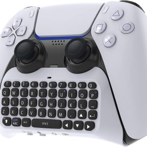 Wireless Controller Keyboard for PS5, Bluetooth 3.0 Mini Portable Gamepad Chatpad with Built-in Speaker & 3.5MM Audio Jack for Playstation 5 Voice Chat Board for Messaging and Gaming Live Chat