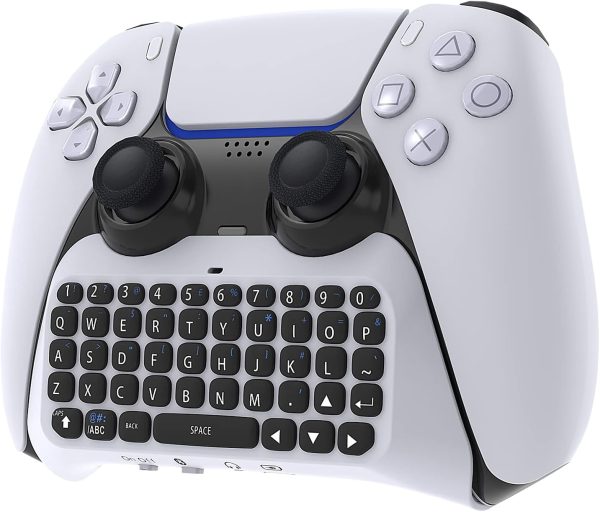 Wireless Controller Keyboard for PS5, Bluetooth 3.0 Mini Portable Gamepad Chatpad with Built-in Speaker & 3.5MM Audio Jack for Playstation 5 Voice Chat Board for Messaging and Gaming Live Chat