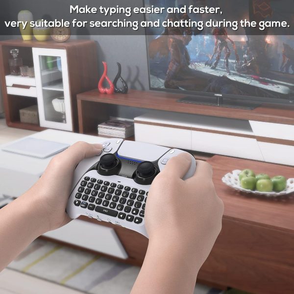 Wireless Controller Keyboard for PS5, Bluetooth 3.0 Mini Portable Gamepad Chatpad with Built-in Speaker & 3.5MM Audio Jack for Playstation 5 Voice Chat Board for Messaging and Gaming Live Chat - Image 7