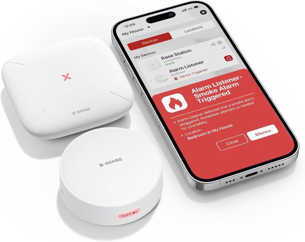 X-Sense Wi-Fi Listener for Smoke & Carbon Monoxide Detectors, Real-Time Alerts, Works with SBS50 Base Station (Included), Model SAL11