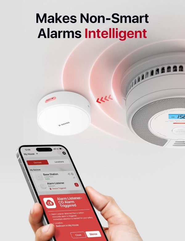 X-Sense Wi-Fi Listener for Smoke & Carbon Monoxide Detectors, Real-Time Alerts, Works with SBS50 Base Station (Included), Model SAL11 - Image 2