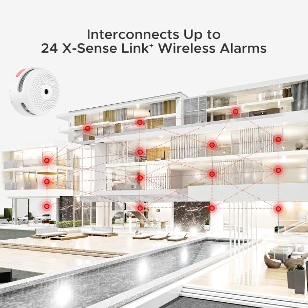 X-Sense Wireless Interconnected Smoke Detector Battery Powered Fire Alarm with Over 820 feet Transmission Range, XS01-WR Link+, 6-Pack - Image 2